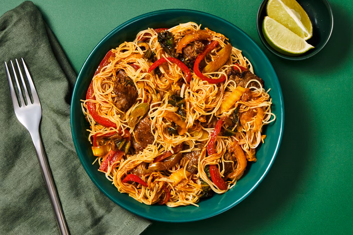 Fiery Curried Steak & Noodle Stir-Fry