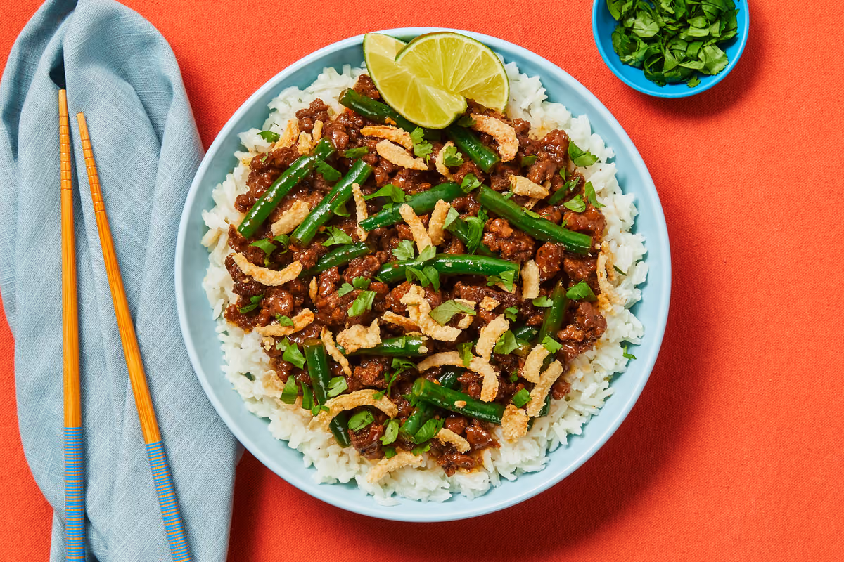 Sweet Chili Beef & Green Bean Bowls