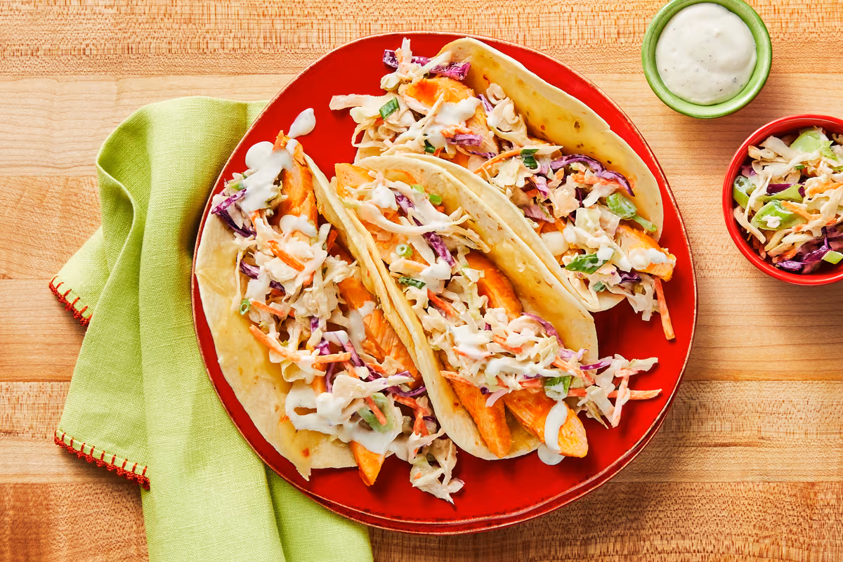 Cheesy Buffalo Chicken Tacos