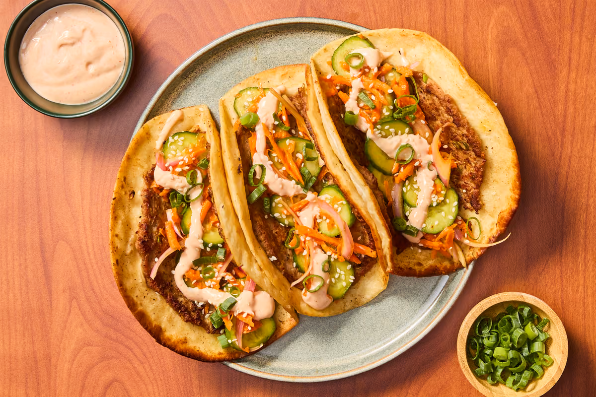 Smashed Pork Gyoza Tacos