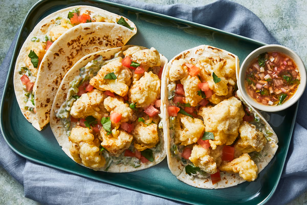Crispy Masala-Spiced Cauliflower Tacos