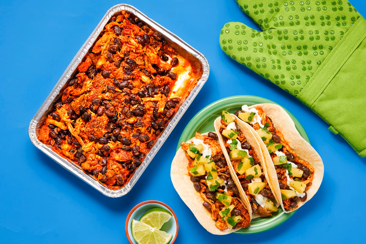 Oven-Ready Pulled Pork & Black Bean Tacos