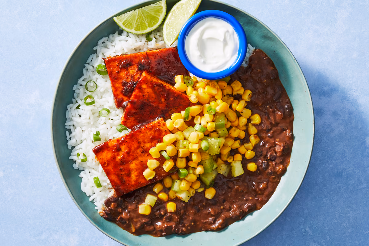 BBQ-Glazed Tofu & Black Bean Bowls
