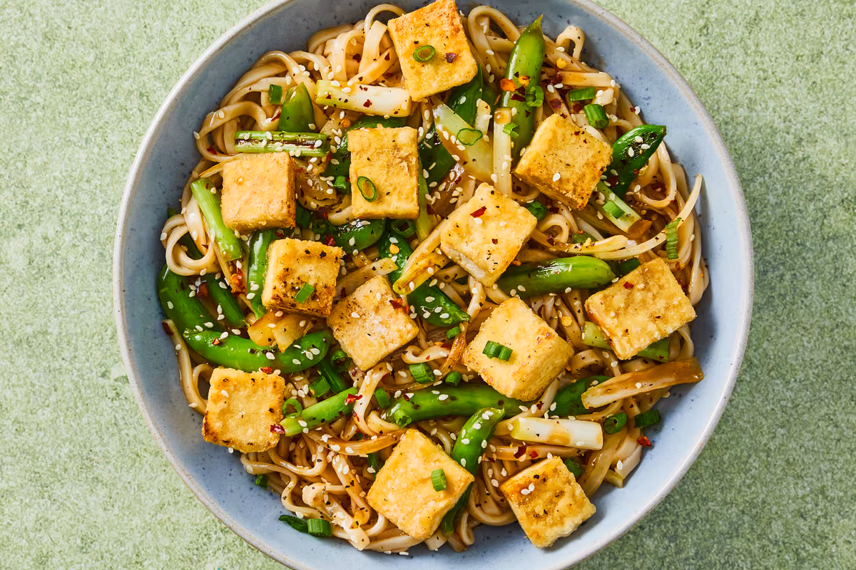 Crispy Tofu Sesame Lo Mein