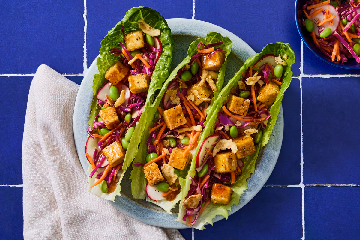 Vegan Hoisin-Glazed Tofu Lettuce Wraps
