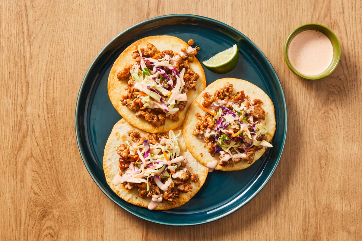 Sweet & Spicy Hoisin Beef Tostadas