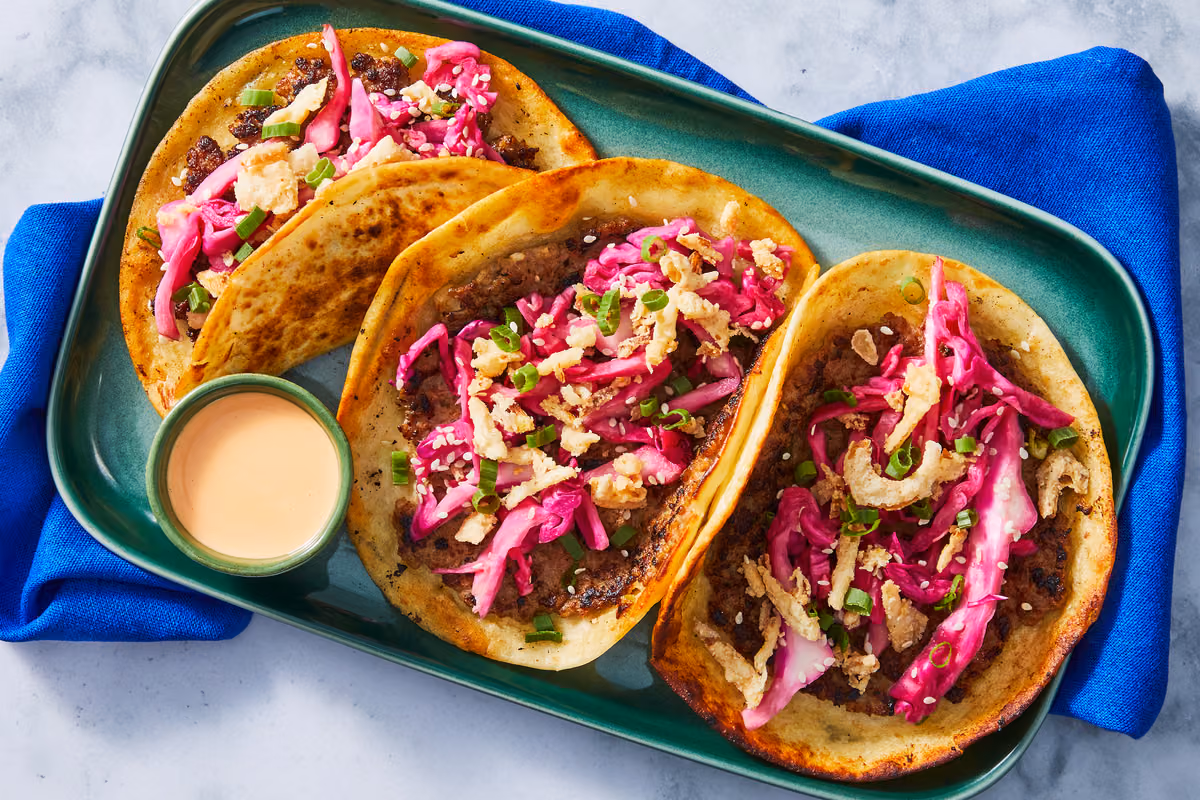 Pan-Seared Szechuan Turkey Tacos
