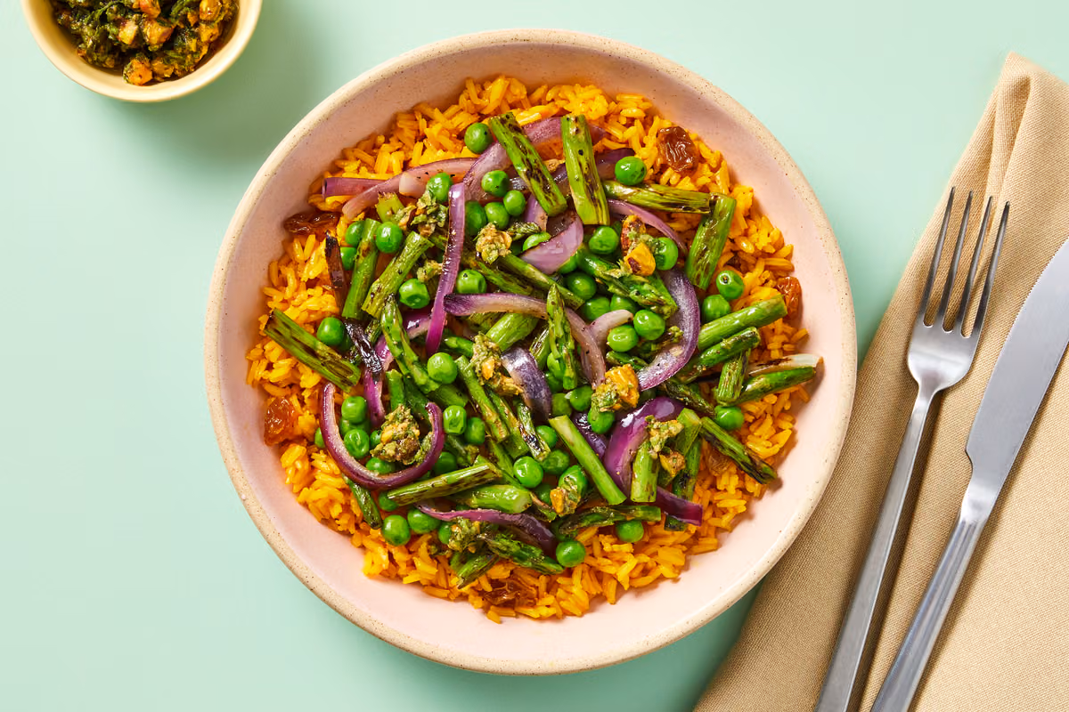 Vegan Asparagus & Golden Rice Bowls