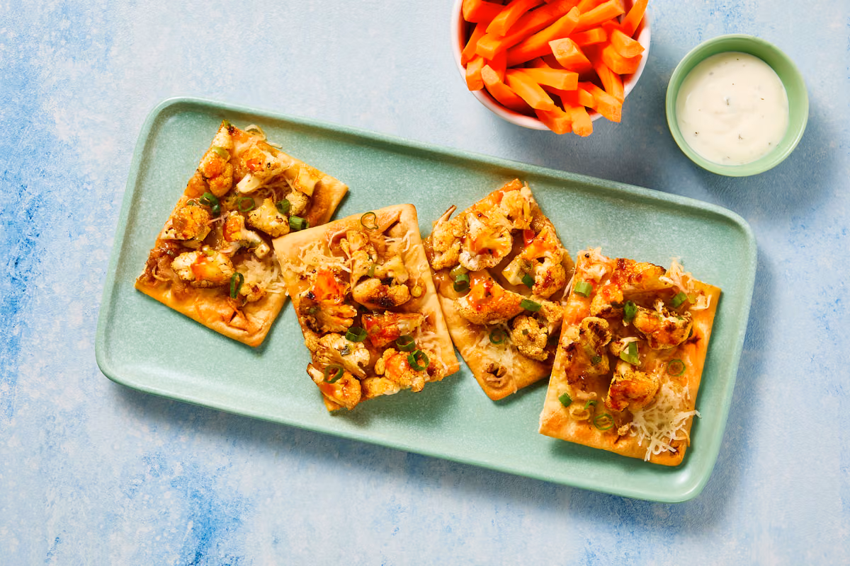 Spicy Buffalo Cauliflower Flatbreads