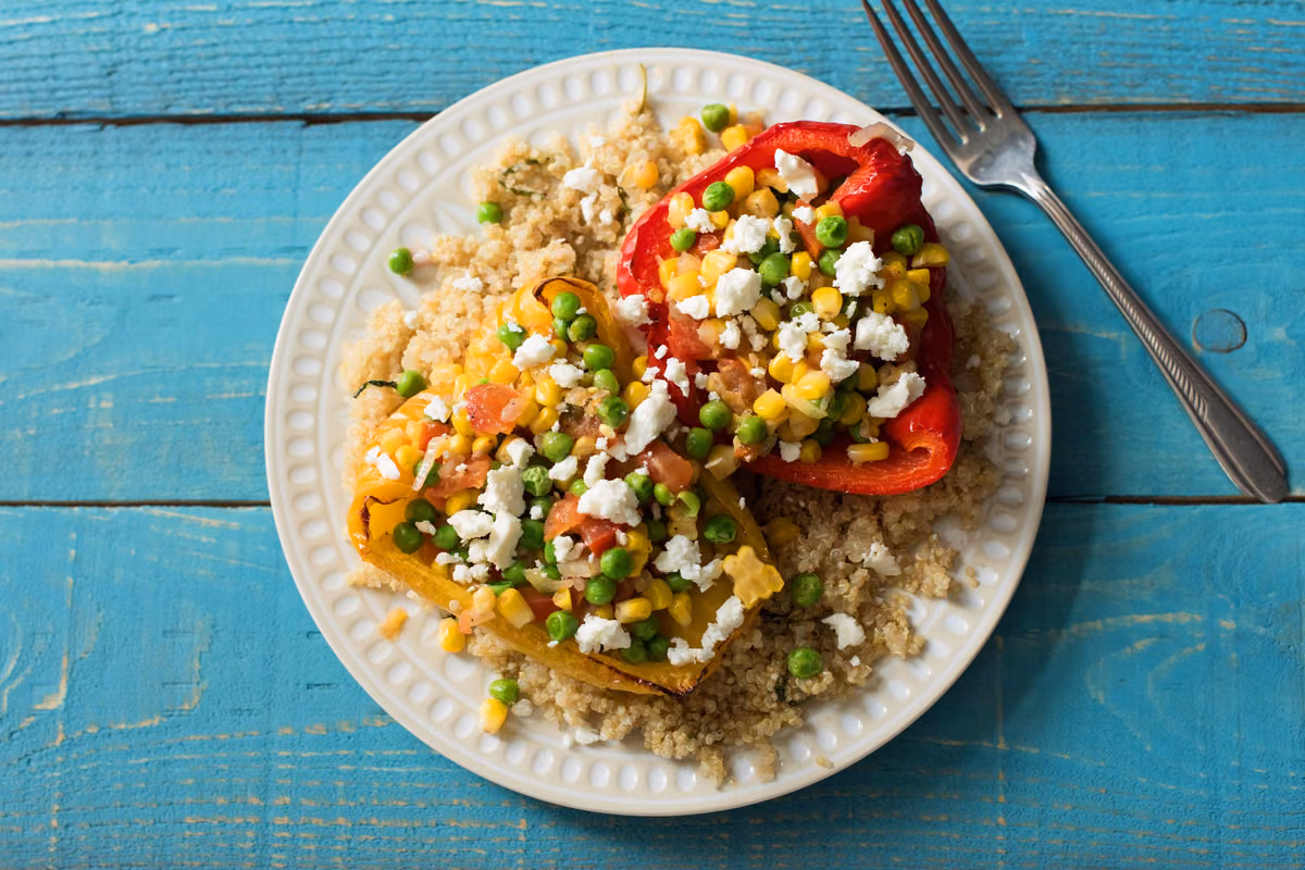 Summer Succotash Stuffed Peppers
