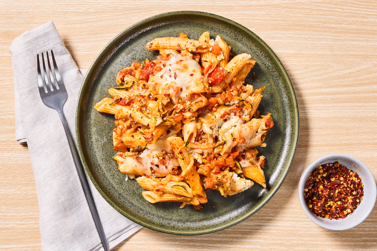 Zucchini Pomodoro Fusilli Bake