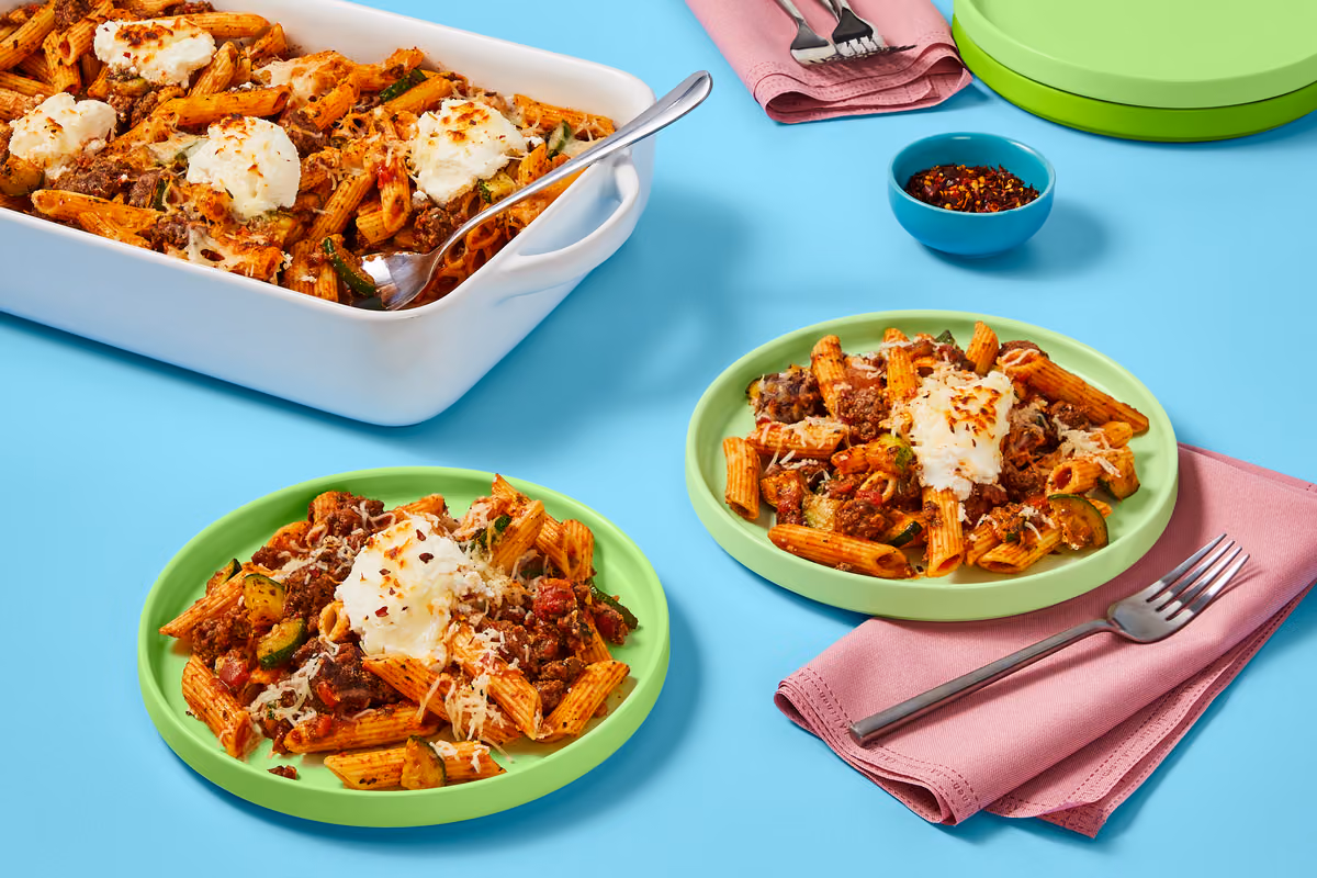 Beef & Zucchini Baked Penne
